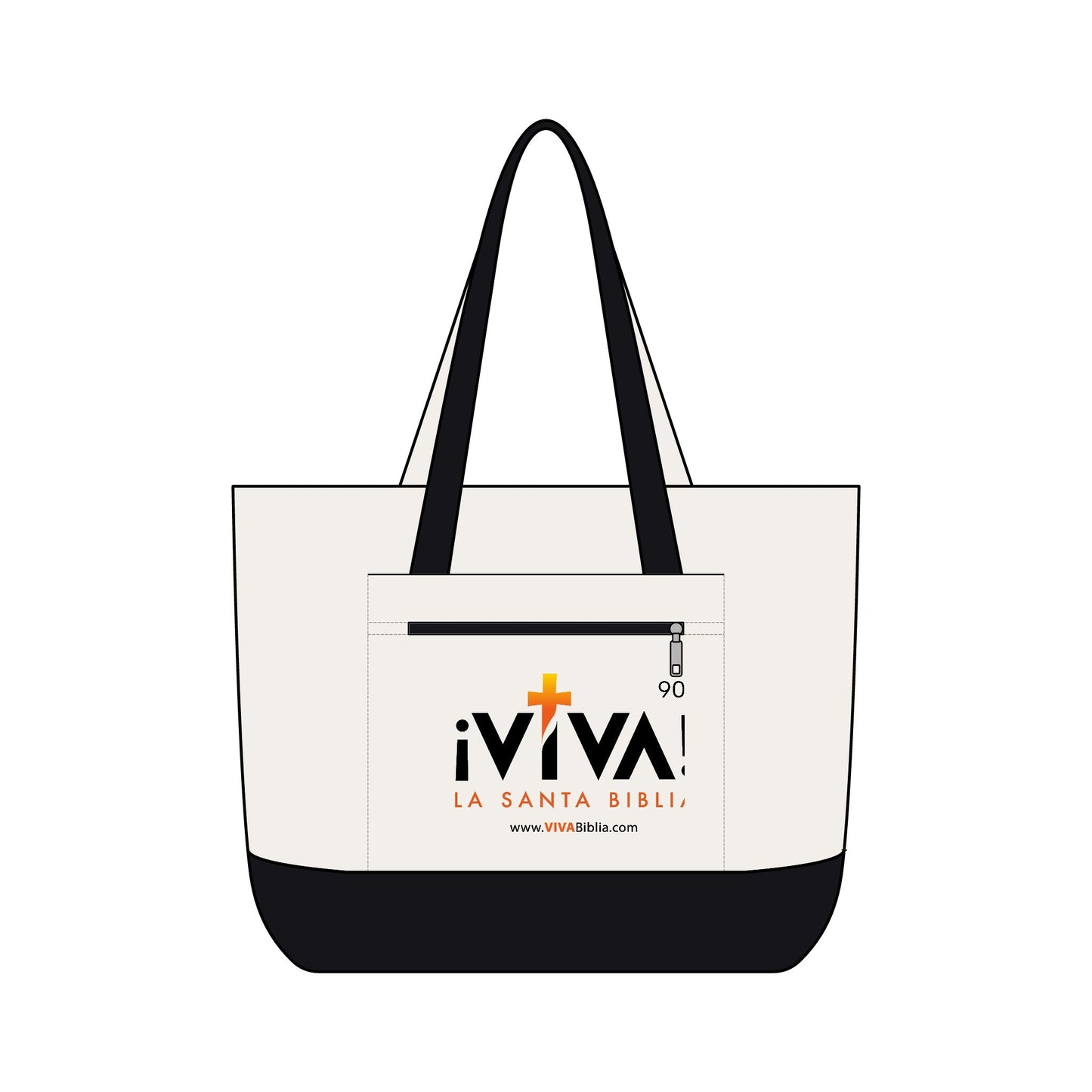 Canvas Tote Bag — ¡Viva! La Santa Biblia Zippered Tote