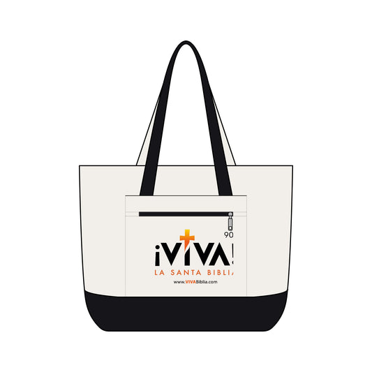 Canvas Tote Bag — ¡Viva! La Santa Biblia Zippered Tote