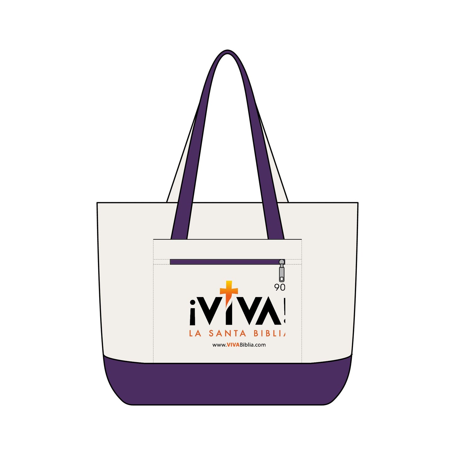 Canvas Tote Bag — ¡Viva! La Santa Biblia Zippered Tote