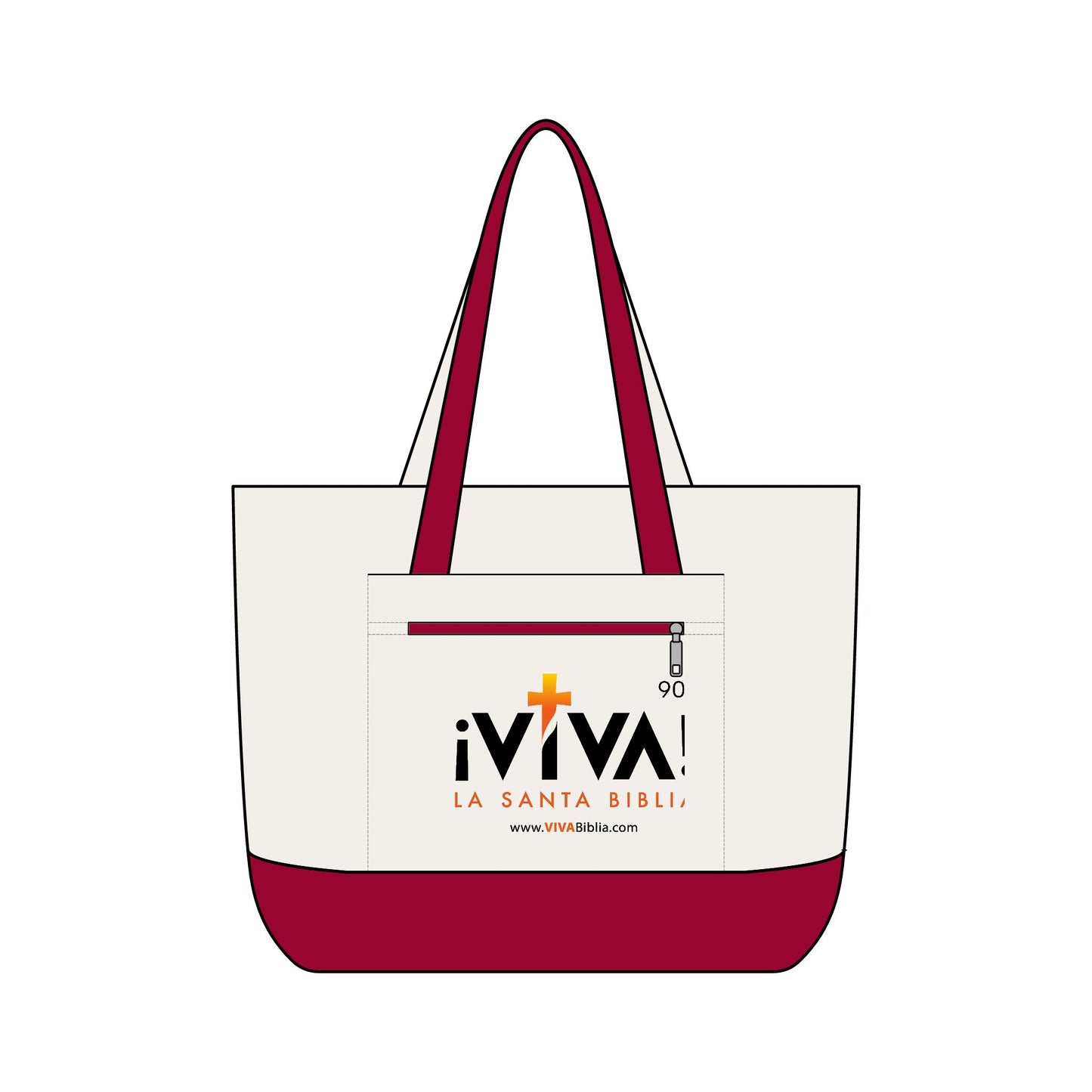 Canvas Tote Bag — ¡Viva! La Santa Biblia Zippered Tote
