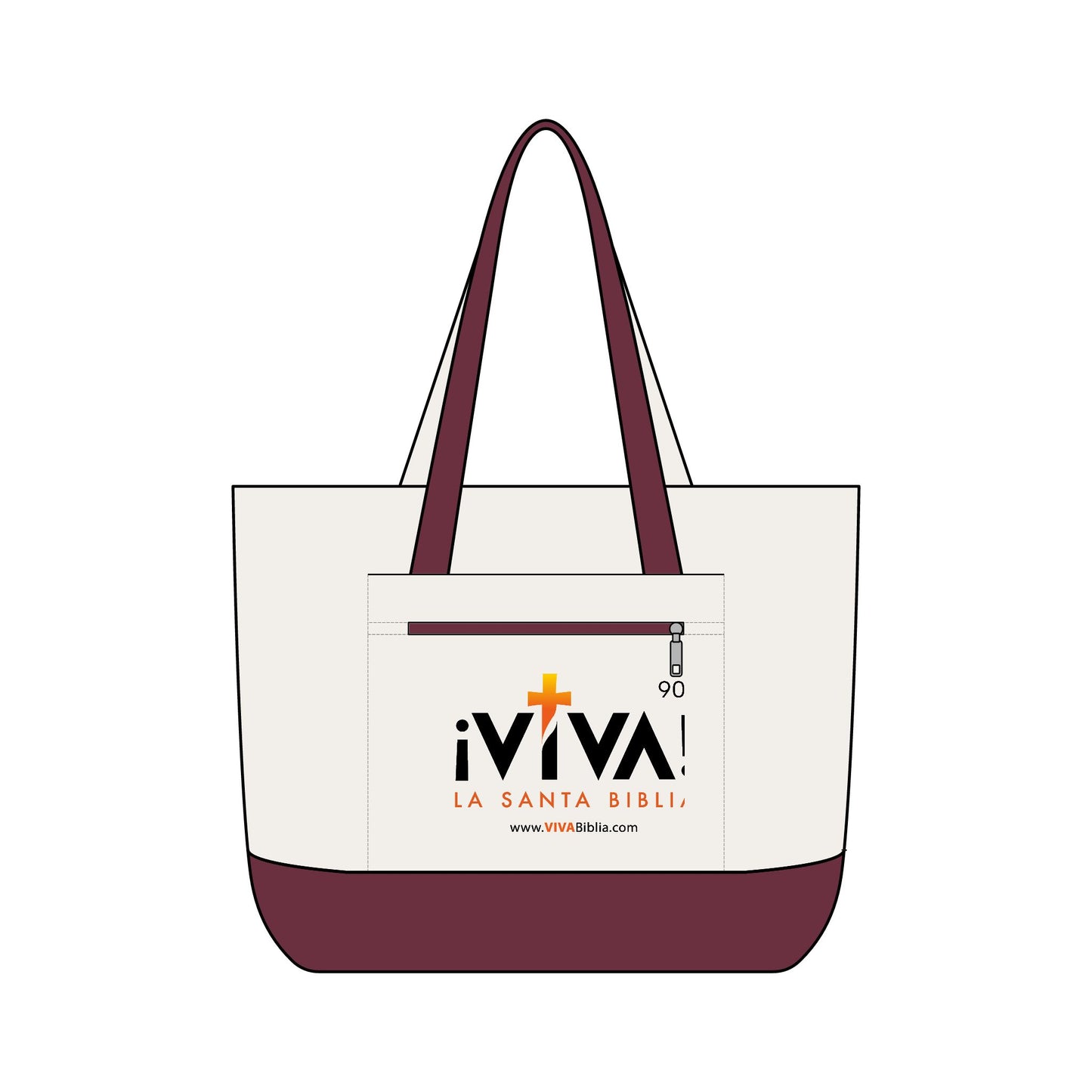 Canvas Tote Bag — ¡Viva! La Santa Biblia Zippered Tote