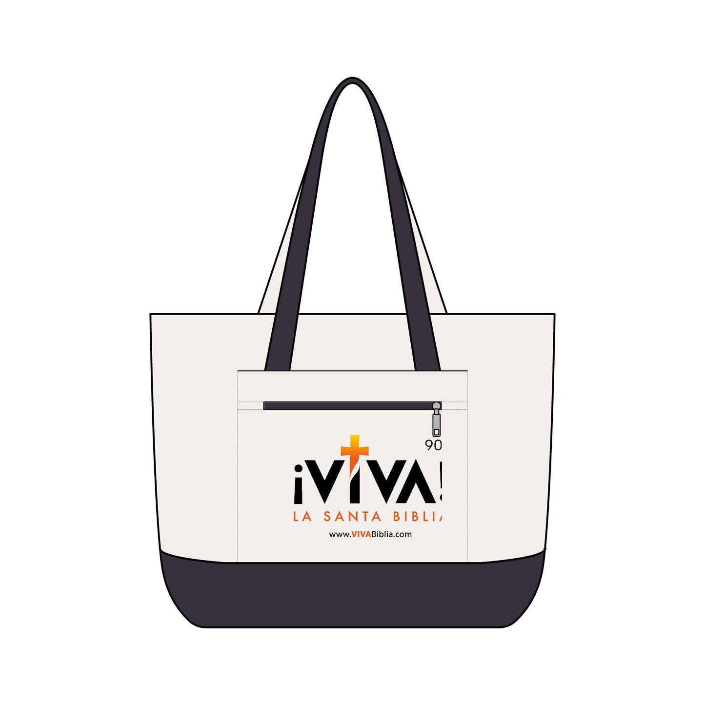 Canvas Tote Bag — ¡Viva! La Santa Biblia Zippered Tote