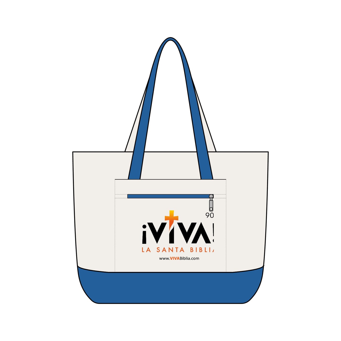 Canvas Tote Bag — ¡Viva! La Santa Biblia Zippered Tote